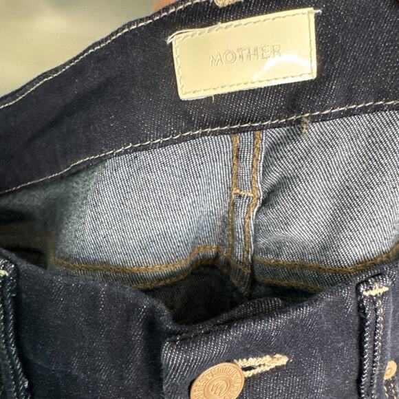 Mother The Looker Jeans Women Sz 27 Too Good To Be True Dark Blue Denim Mid Rise - Picture 11 of 16